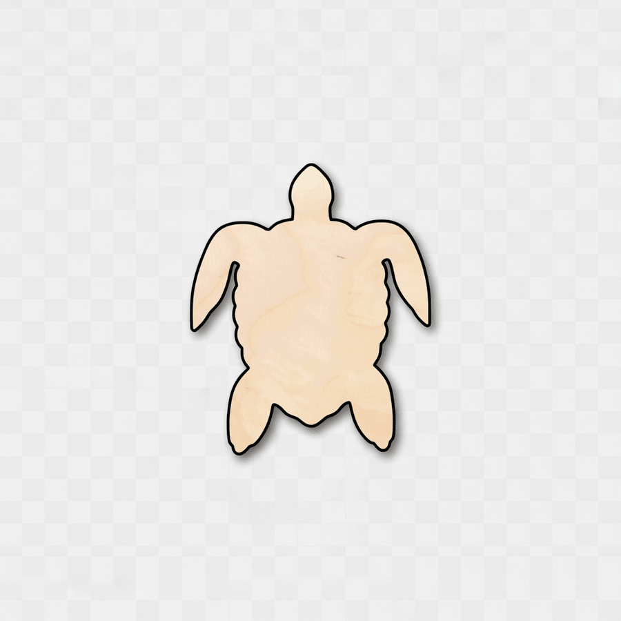 Wood Sea Turtle | Baltic Birch Plywood DIY Craft Cutout 46" Natural Silhouette Blank Door Hanger Wooden Cutout Cut Outs - Unfinished - NameSigns.com