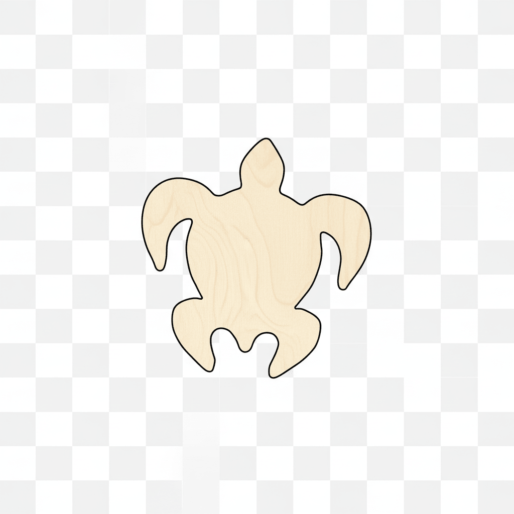 Wood Sea Turtle - DIY Wood Cutouts & Laser Cut Shapes Up to 46" Blank Door Hanger Wooden Cutout Cut Outs - Unfinished - NameSigns.com