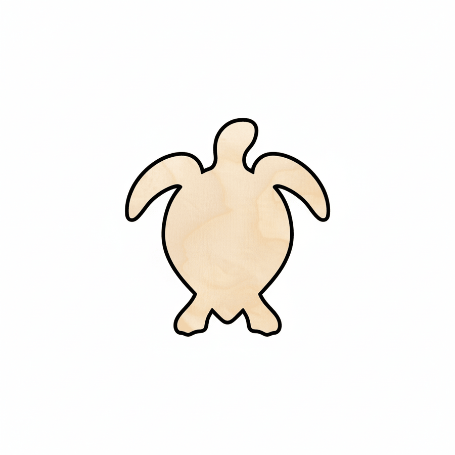 Wood Sea Turtle – Natural Wood Shapes | DIY Wooden Turtle Craft Blank Door Hanger Wooden Cutout Cut Outs - Unfinished - NameSigns.com