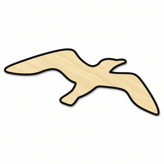Wood Seagull | Baltic Birch Plywood Bird Cutout - Coastal Home Accents Blank Door Hanger Wooden Cutout Cut Outs - Unfinished - NameSigns.com
