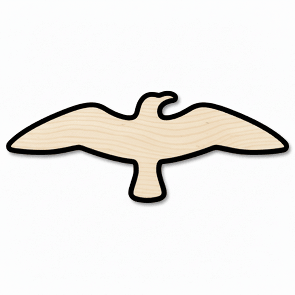 Wood Seagull – Handmade Baltic Birch Plywood Animal Cutout for Crafts Blank Door Hanger Wooden Cutout Cut Outs - Unfinished - NameSigns.com