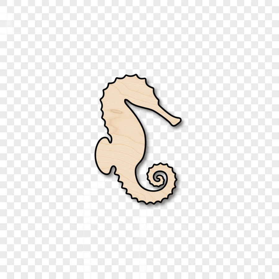 Wood Seahorse - Baltic Birch Plywood Cutout for DIY Wooden Decor Blank Door Hanger Wooden Cutout Cut Outs - Unfinished - NameSigns.com