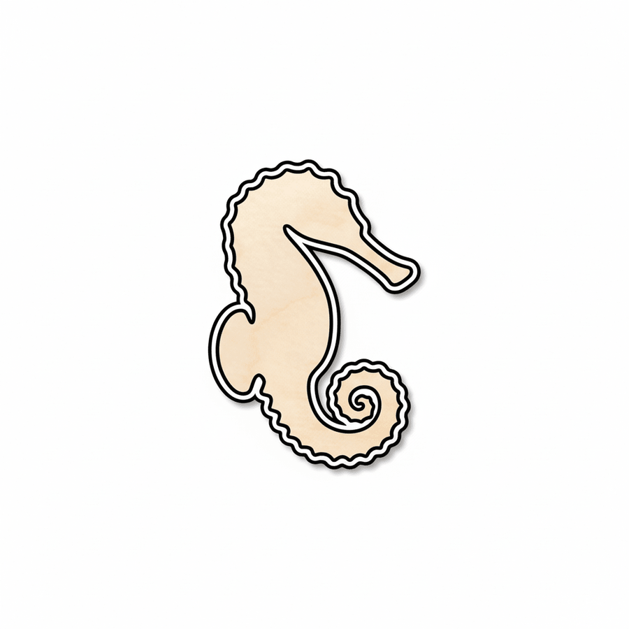 Wood Seahorse – Baltic Birch Plywood Wooden Animal Shapes for Nursery Wall Decor Blank Door Hanger Wooden Cutout Cut Outs - Unfinished - NameSigns.com