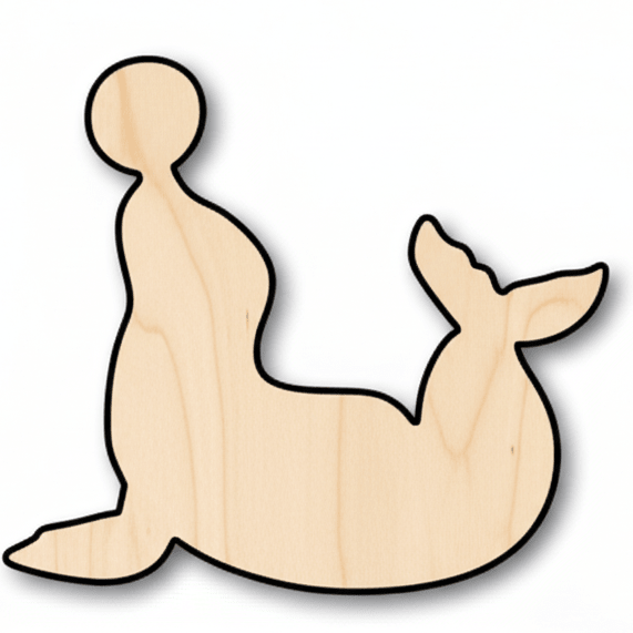 Wood Seal Shape Craft Baltic Birch Plywood Shapes – Custom DIY Projects Blank Door Hanger Wooden Cutout Cut Outs - Unfinished - NameSigns.com