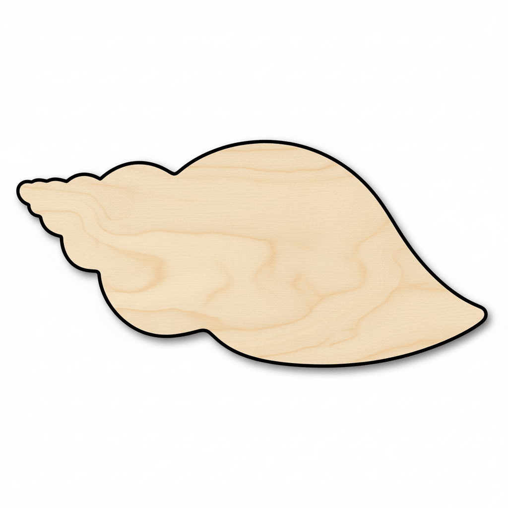 Seashell Cut Out Pattern Unfinished Wood Shape Cut Out Wood Seashell Shape - Ocean - Beach ...