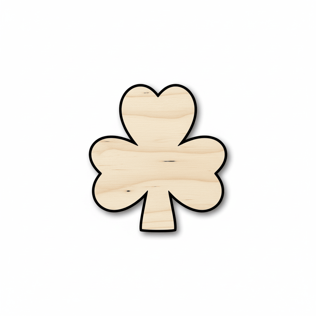 Wood Shamrock - Birch Plywood Shapes for DIY Craft Projects Blank Door Hanger Wooden Cutout Cut Outs - Unfinished - NameSigns.com
