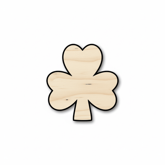 Wood Shamrock - Birch Plywood Shapes for DIY Craft Projects Blank Door Hanger Wooden Cutout Cut Outs - Unfinished - NameSigns.com