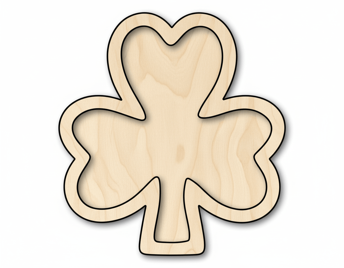 Wood Shamrock DIY Craft Cutout - Paintable Large Shamrock Shape Blank Door Hanger Wooden Cutout Cut Outs - Unfinished - NameSigns.com
