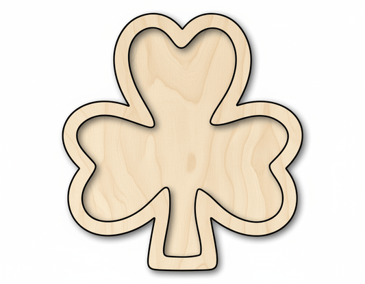 Wood Shamrock DIY Craft Cutout - Paintable Large Shamrock Shape Blank Door Hanger Wooden Cutout Cut Outs - Unfinished - NameSigns.com