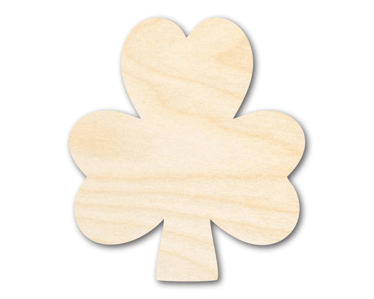 Wood Shamrock – Large DIY Wood Shape | Holiday Craft Supplies Blank Door Hanger Wooden Cutout Cut Outs - Unfinished - NameSigns.com