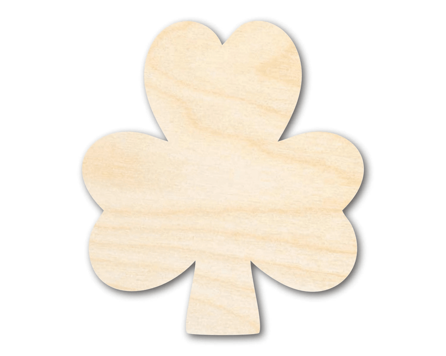 Wood Shamrock – Large DIY Wood Shape | Holiday Craft Supplies Blank Door Hanger Wooden Cutout Cut Outs - Unfinished - NameSigns.com