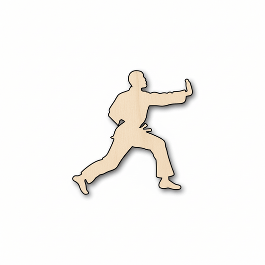 Wood Shape - Baltic Birch Plywood Karate Wood Cutout For DIY Crafts Blank Door Hanger Wooden Cutout Cut Outs - Unfinished - NameSigns.com