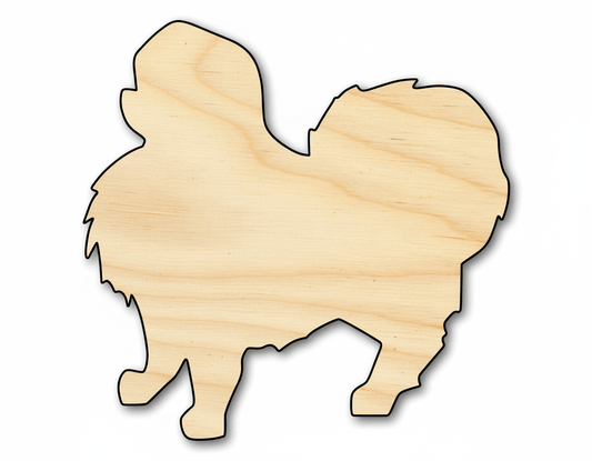Wood Shape – Japanese Chin Pet Silhouette Laser Cut 46" Baltic Birch Blank Door Hanger Wooden Cutout Cut Outs - Unfinished - NameSigns.com