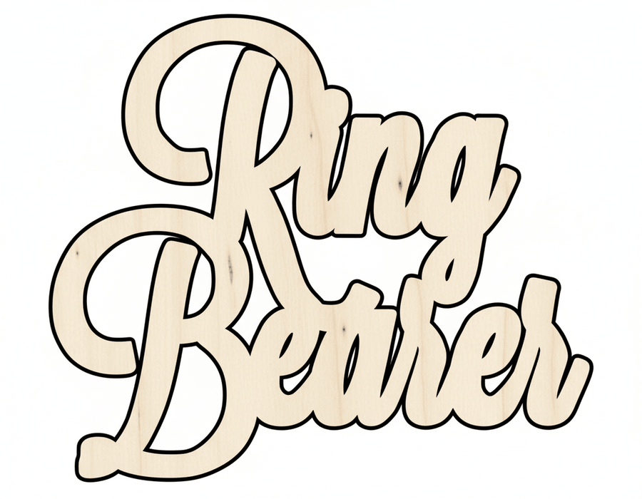 Wood Shape | Ring Bearer Cutout - Baltic Birch Plywood Craft Supplies Blank Door Hanger Wooden Cutout Cut Outs - Unfinished - NameSigns.com