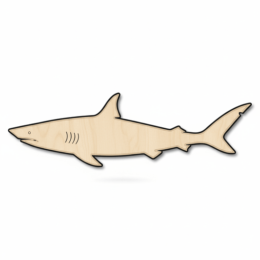 Wood Shark - Baltic Birch Plywood Craft Shapes for Nursery Decor Blank Door Hanger Wooden Cutout Cut Outs - Unfinished - NameSigns.com