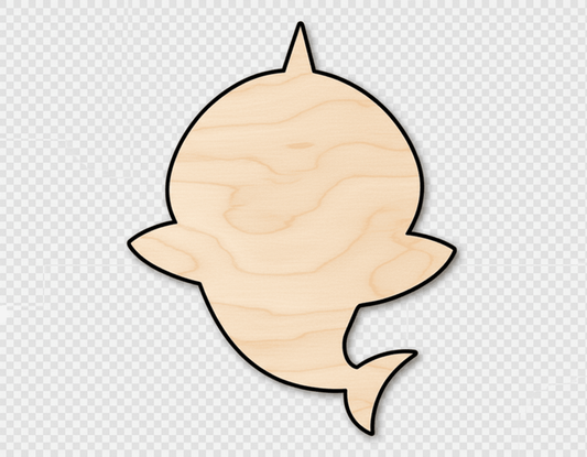 Wood Shark - Birch Plywood Cutouts Up to 46" | DIY Craft Shapes Blank Door Hanger Wooden Cutout Cut Outs - Unfinished - NameSigns.com