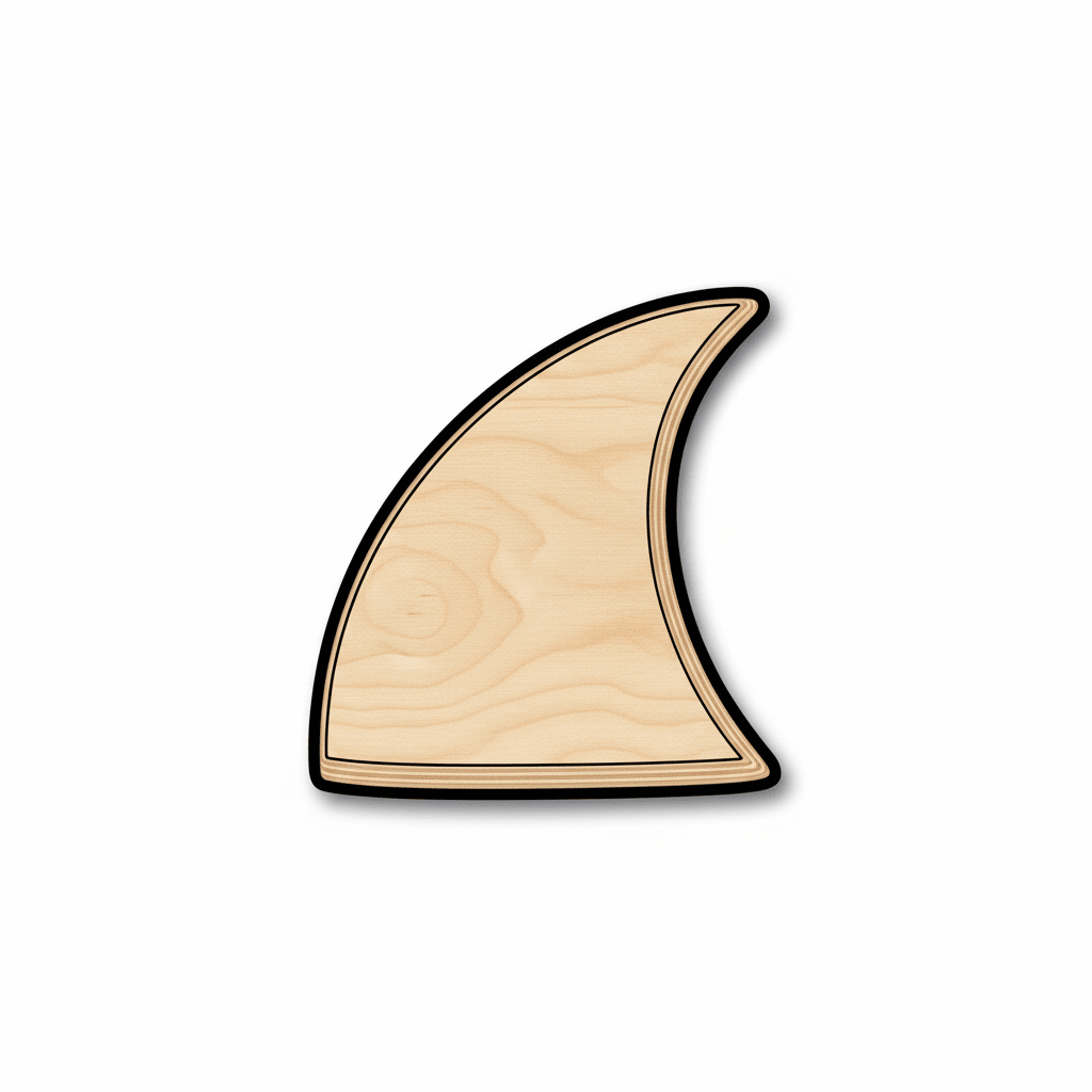 Wood Shark Fin – Baltic Birch Plywood Ocean Theme Decor Craft Shape Blank Door Hanger Wooden Cutout Cut Outs - Unfinished - NameSigns.com