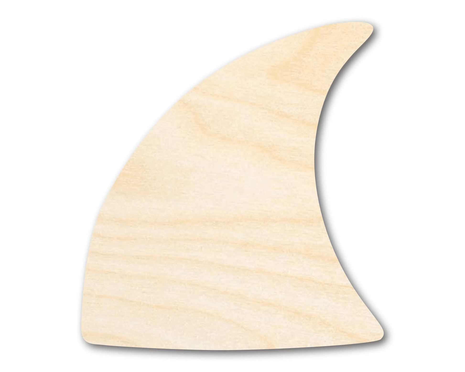 Wood Shark Fin – Large Wooden Craft Pieces with Natural Finish Blank Door Hanger Wooden Cutout Cut Outs - Unfinished - NameSigns.com