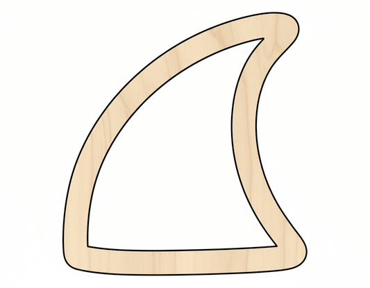 Wood Shark Fin Outline Shape DIY Craft Cutout Blank Door Hanger Wooden Cutout Cut Outs - Unfinished - NameSigns.com