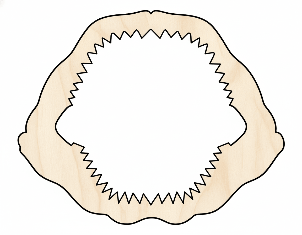Wood Shark Jaw – Paintable Baltic Birch Plywood Cutout Up to 46" Blank Door Hanger Wooden Cutout Cut Outs - Unfinished - NameSigns.com