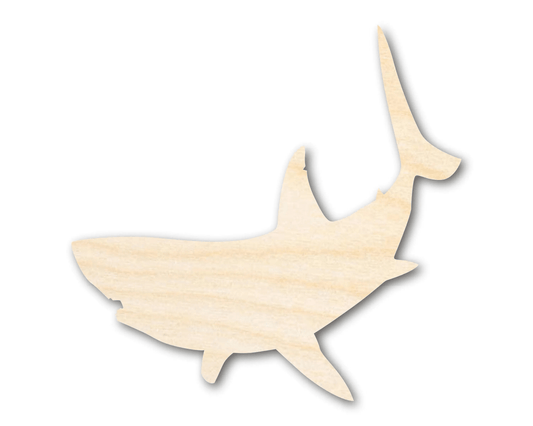 Wood Shark – Large Great White Shape | DIY Craft Cutout Art Blank Door Hanger Wooden Cutout Cut Outs - Unfinished - NameSigns.com