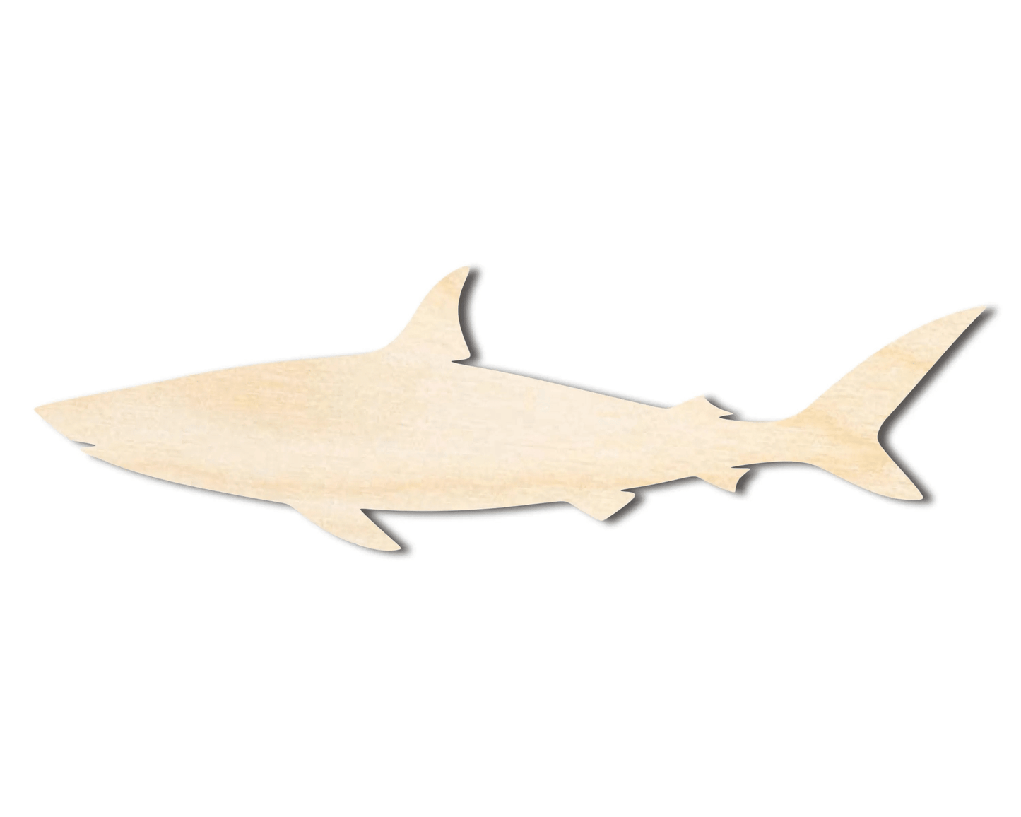 Wood Shark | Large Wood Shark Silhouette Cutout – Handmade Craft Supplies Blank Door Hanger Wooden Cutout Cut Outs - Unfinished - NameSigns.com