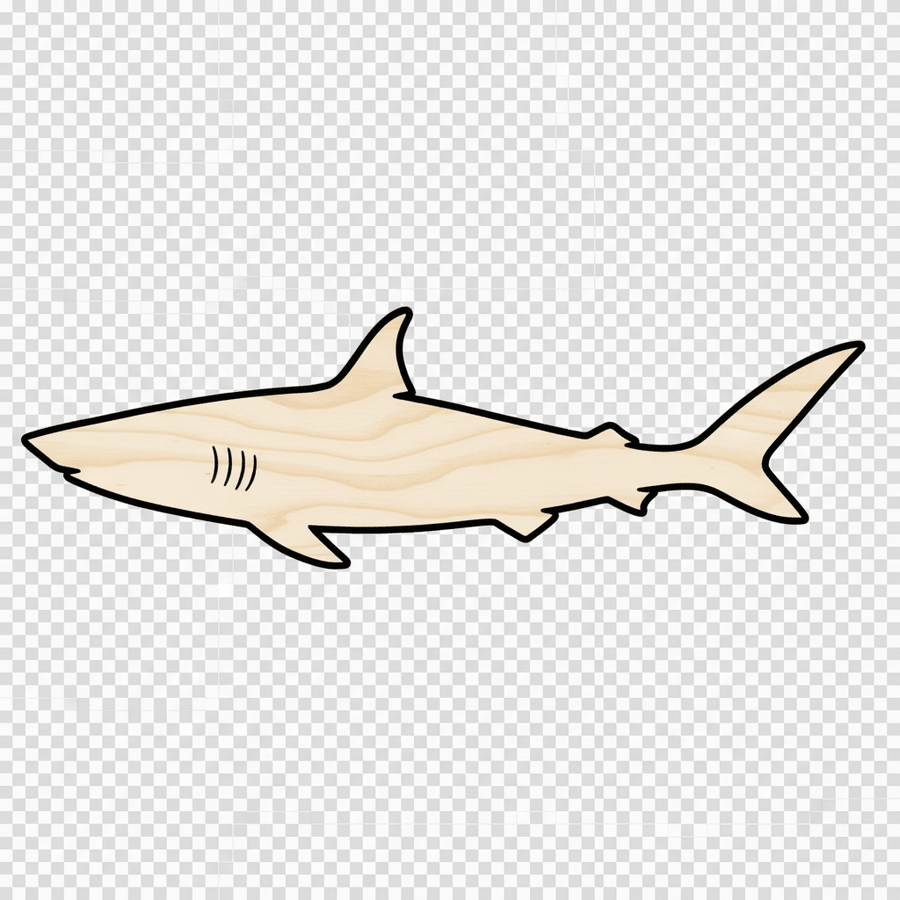 Wood Shark - Laser Cut Wooden Craft Shapes for DIY Nursery Decor Blank Door Hanger Wooden Cutout Cut Outs - Unfinished - NameSigns.com