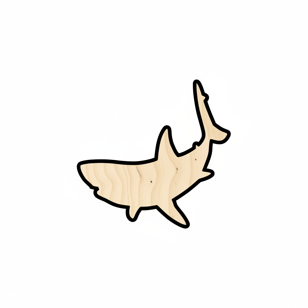 Wood Shark – Paintable Wood Craft Shape 46" | DIY Project Supplies Blank Door Hanger Wooden Cutout Cut Outs - Unfinished - NameSigns.com