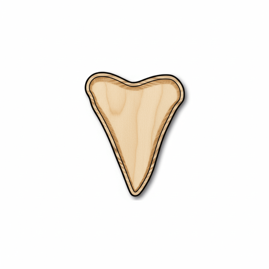 Wood Shark Tooth – Baltic Birch Plywood Laser Cut Wood Art Shapes Blank Door Hanger Wooden Cutout Cut Outs - Unfinished - NameSigns.com
