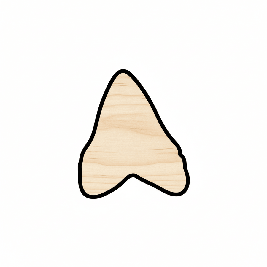 Wood Shark Tooth – Laser Cut Wood Craft Shapes for DIY Projects Blank Door Hanger Wooden Cutout Cut Outs - Unfinished - NameSigns.com