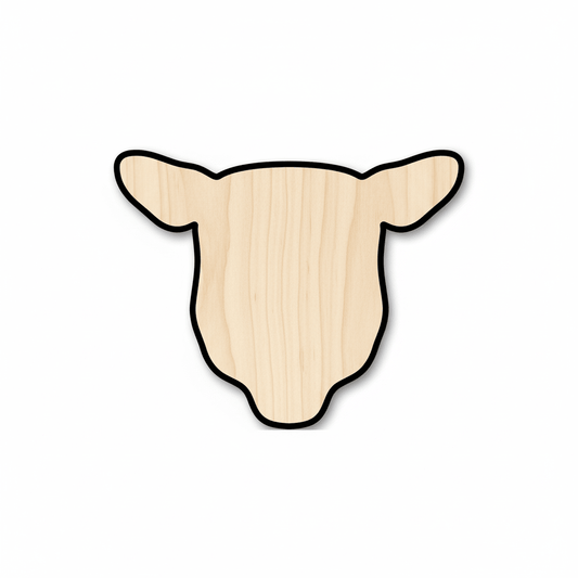 Wood Sheep Head | Rustic Farm Animal Crafts - DIY Wooden Decor 46" Blank Door Hanger Wooden Cutout Cut Outs - Unfinished - NameSigns.com