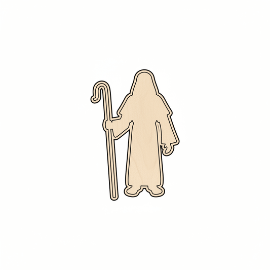 Wood Shepherd | Custom Wood Shapes for Bible Craft Supplies Blank Door Hanger Wooden Cutout Cut Outs - Unfinished - NameSigns.com