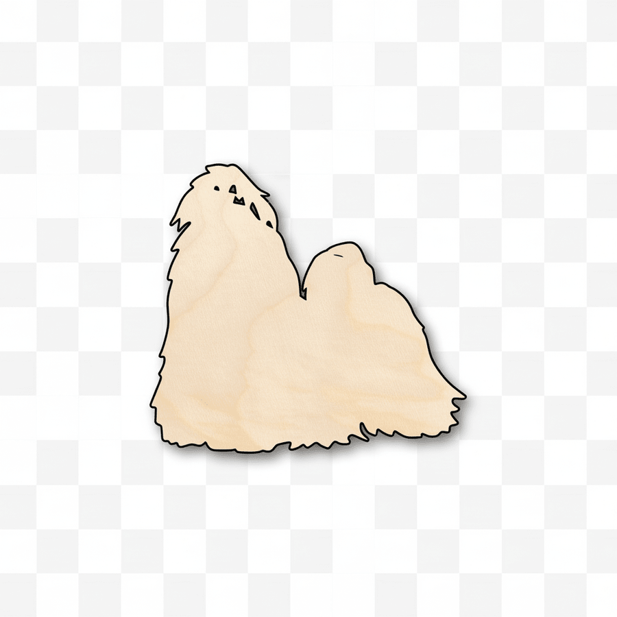 Wood Shih Tzu | Baltic Birch Plywood Dog Cutout for DIY Crafts Blank Door Hanger Wooden Cutout Cut Outs - Unfinished - NameSigns.com