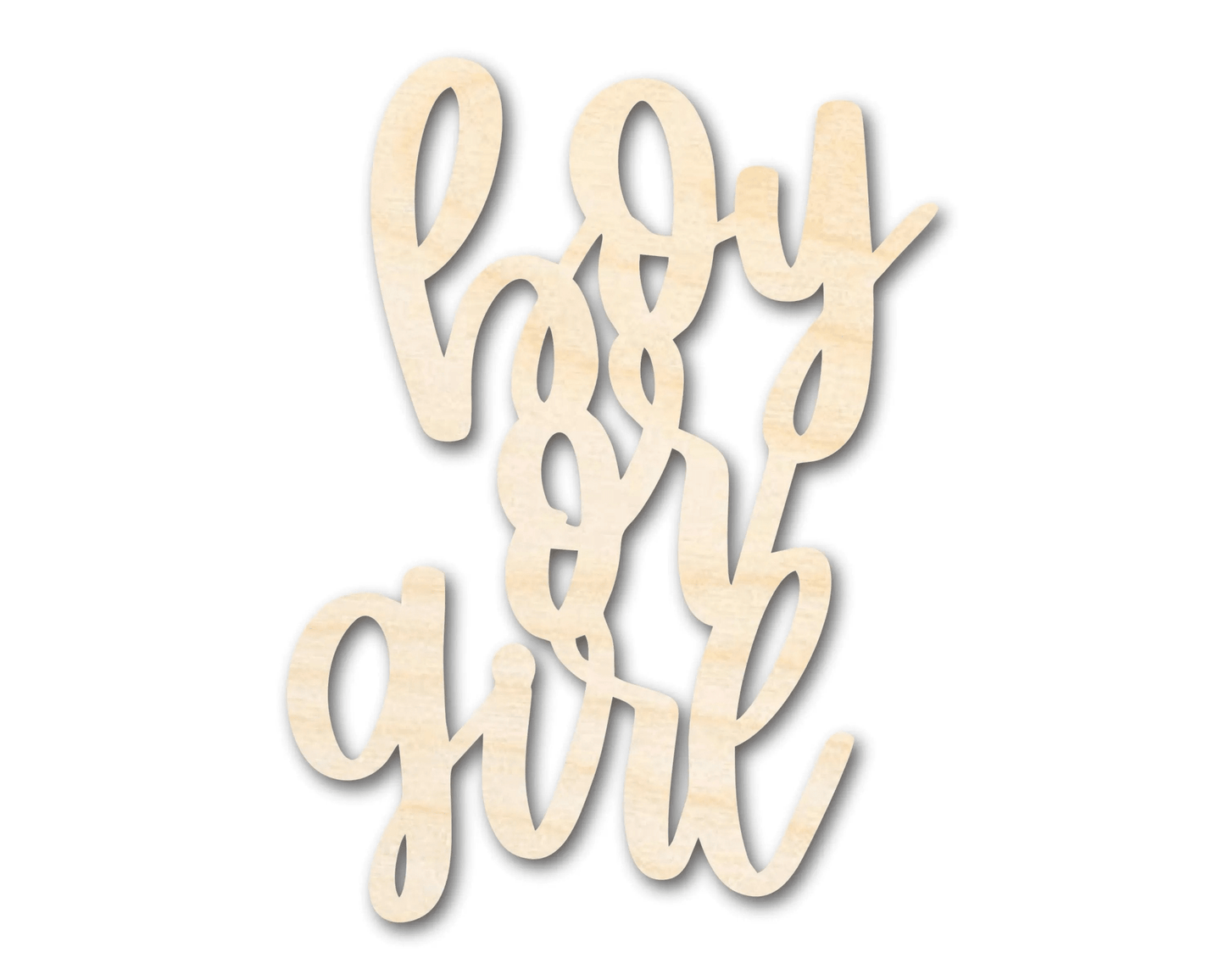 Wood Sign - Boy Or Girl Sign | Custom Laser Cut Wood Craft Blank Door Hanger Wooden Cutout Cut Outs - Unfinished - NameSigns.com
