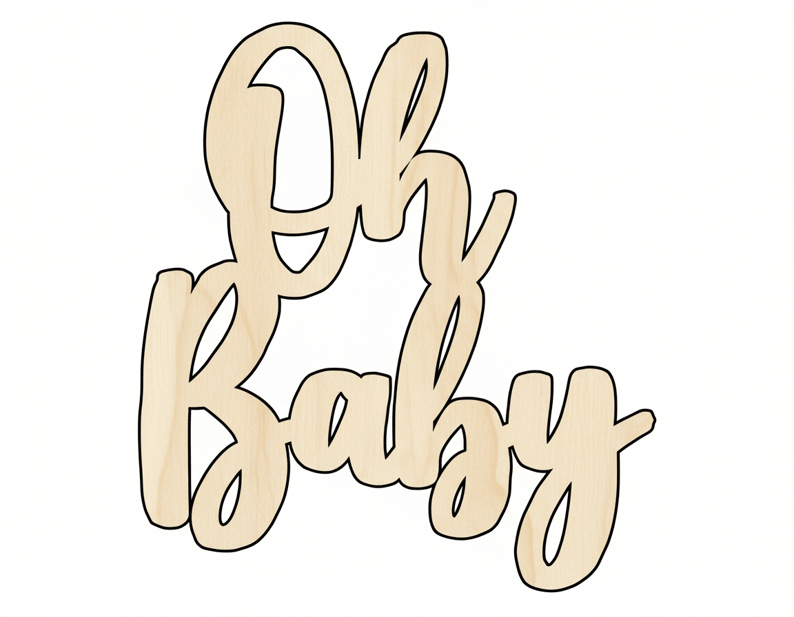 Wood Sign – Custom DIY Wood Shape Cutout for Baby Crafts Blank Door Hanger Wooden Cutout Cut Outs - Unfinished - NameSigns.com
