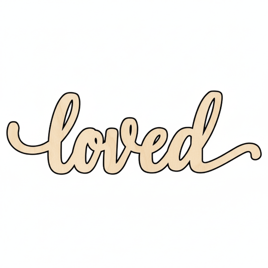 Wood Sign - Loved Cutout DIY Wedding Decor Birch Plywood Blank Door Hanger Wooden Cutout Cut Outs - Unfinished - NameSigns.com