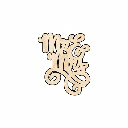 Wood Sign - Mr. & Mrs. DIY Wedding Wood Cutout Decor Blank Door Hanger Wooden Cutout Cut Outs - Unfinished - NameSigns.com