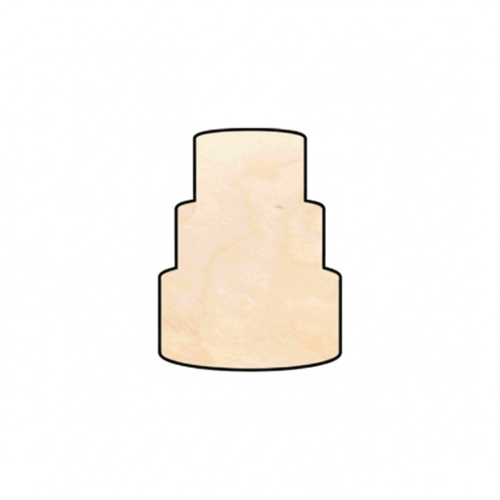 Wood Silhouette - 3 Tier Cake Cutout | Baltic Birch Plywood DIY Craft Blank Door Hanger Wooden Cutout Cut Outs - Unfinished - NameSigns.com