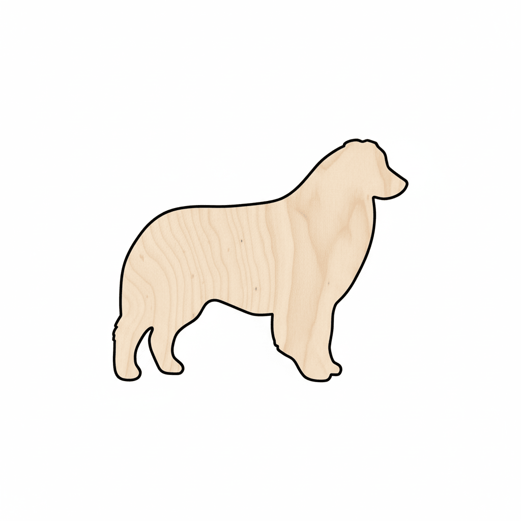 Wood Silhouette - Australian Shepard Dog Cutout 46" | DIY Wood Craft Shapes Blank Door Hanger Wooden Cutout Cut Outs - Unfinished - NameSigns.com