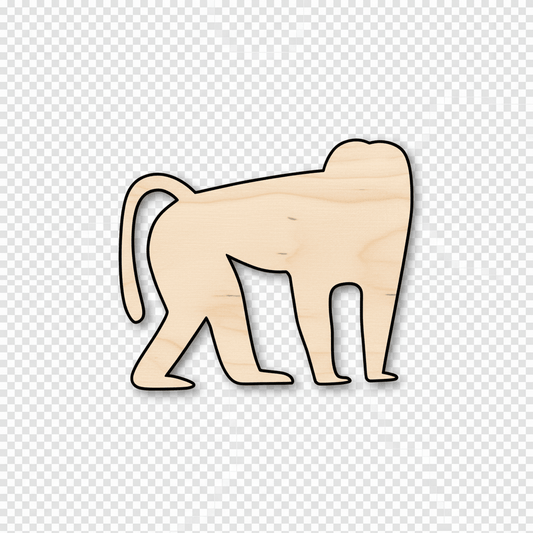 Wood Silhouette Baltic Birch Baboon – DIY Wood Craft Shapes Kit Blank Door Hanger Wooden Cutout Cut Outs - Unfinished - NameSigns.com