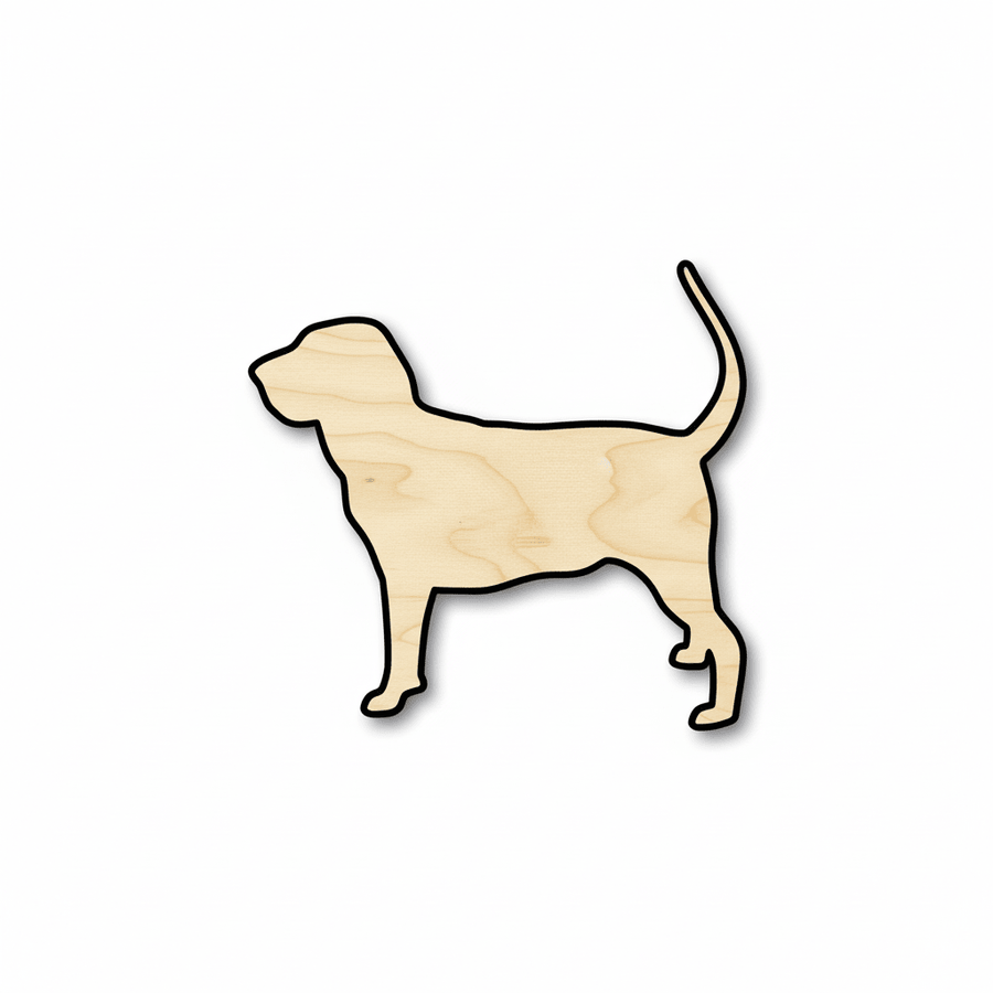 Wood Silhouette – Bloodhound Dog Shape Laser Cut Craft Up to 46" Blank Door Hanger Wooden Cutout Cut Outs - Unfinished - NameSigns.com