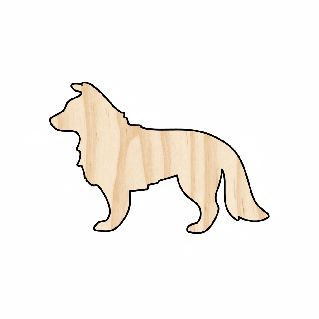 Wood Silhouette - Border Collie Wooden Dog Cutout for DIY Wood Projects Blank Door Hanger Wooden Cutout Cut Outs - Unfinished - NameSigns.com