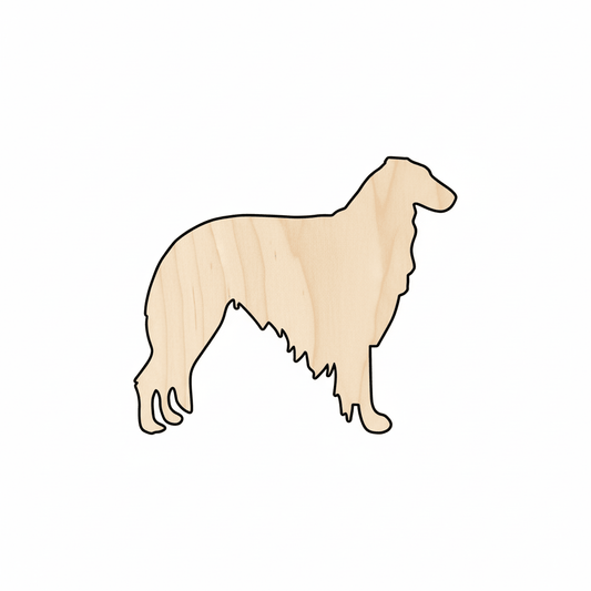 Wood Silhouette Borzoi Dog Cutout - DIY Wood Craft Shapes 46" Blank Door Hanger Wooden Cutout Cut Outs - Unfinished - NameSigns.com