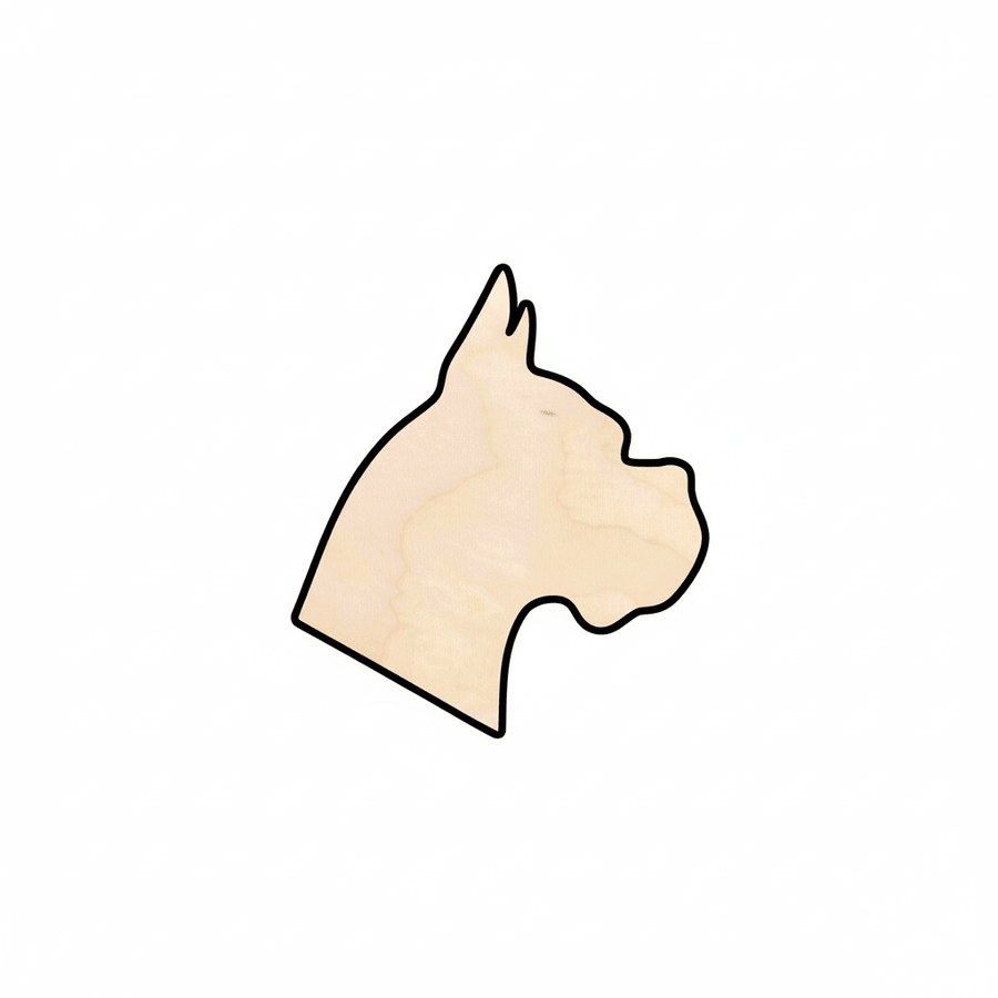 Wood Silhouette – Boxer Dog Head Cutout | DIY Wood Art Craft Blank Door Hanger Wooden Cutout Cut Outs - Unfinished - NameSigns.com