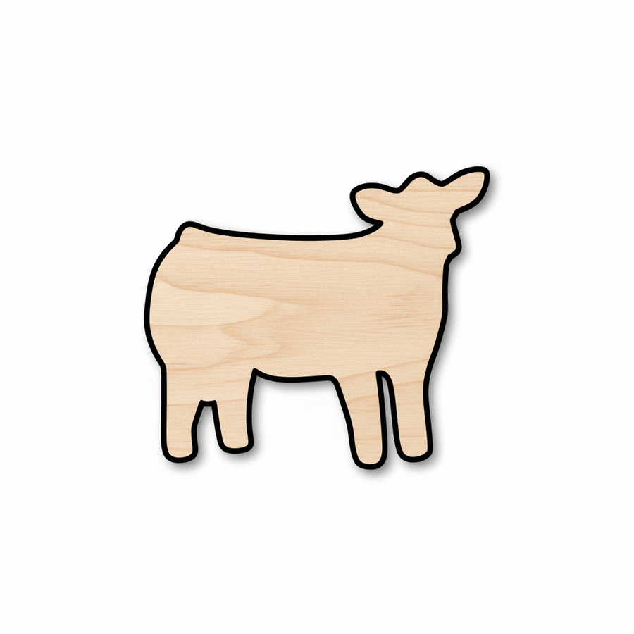 Wood Silhouette - Cow Calf Wooden Animal Shapes | DIY Craft Project Supplies Blank Door Hanger Wooden Cutout Cut Outs - Unfinished - NameSigns.com