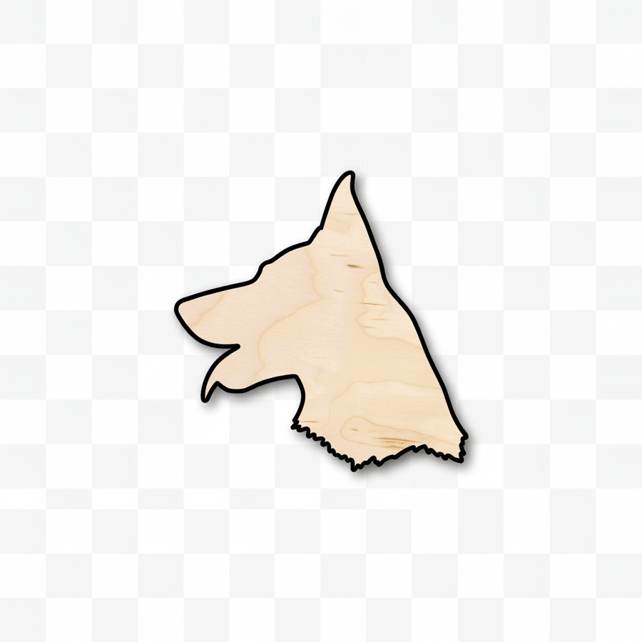 Wood Silhouette German Shepherd Dog - DIY Craft Project Up to 46" Blank Door Hanger Wooden Cutout Cut Outs - Unfinished - NameSigns.com