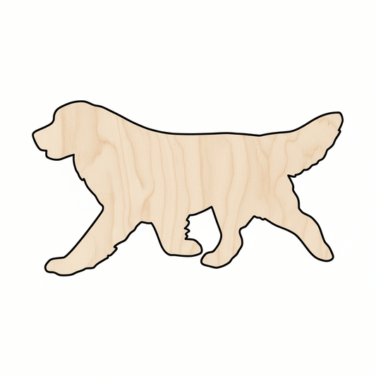 Wood Silhouette - Golden Retriever Dog Cutout | DIY Wooden Art 46" Blank Door Hanger Wooden Cutout Cut Outs - Unfinished - NameSigns.com
