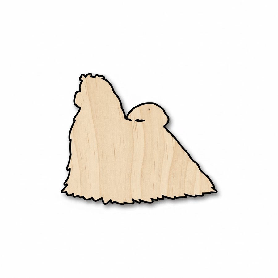 Wood Silhouette - Maltese Dog Craft | Baltic Birch Plywood Cutouts 46" Blank Door Hanger Wooden Cutout Cut Outs - Unfinished - NameSigns.com