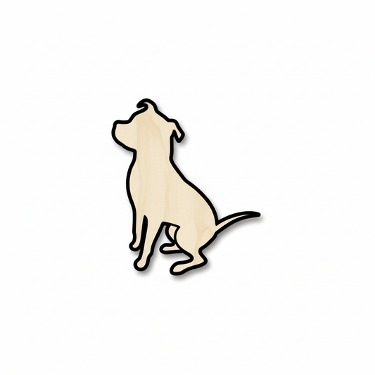Wood Silhouette - Pitbull Dog Cutout | DIY Wooden Decor 46" Blank Door Hanger Wooden Cutout Cut Outs - Unfinished - NameSigns.com