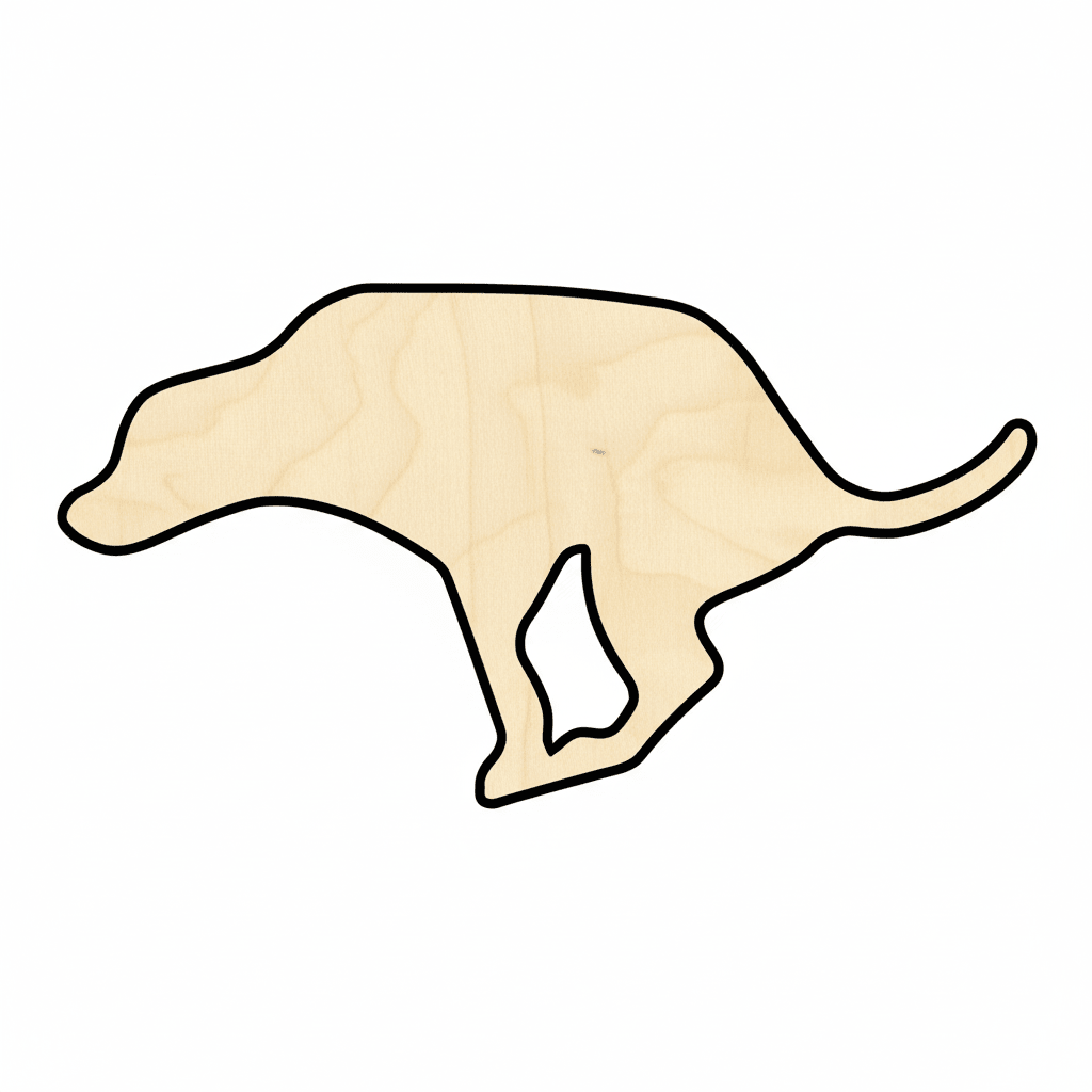 Wood Silhouette - Pooping Dog Wooden Animal Cutout | Baltic Birch Plywood Blank Door Hanger Wooden Cutout Cut Outs - Unfinished - NameSigns.com